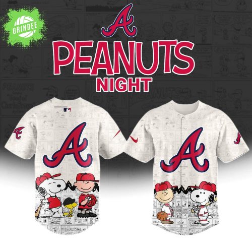 Atlanta Braves “75th Anniversary of Peanuts” Snoopy Special Edition Baseball Jersey