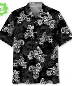 Black Dirt Bike Racing Hawaiian Shirt for Men Limited Edition