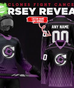 Cyclone Fight Cancer Night Jersey Reveal Limited Edition Custom Name and Number NHL Jersey