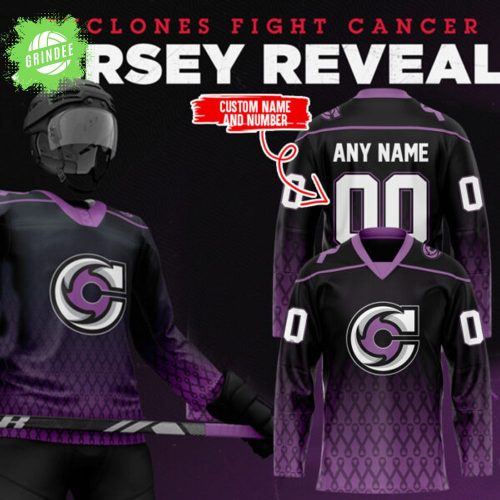 Cyclone Fight Cancer Night Jersey Reveal Limited Edition Custom Name and Number NHL Jersey