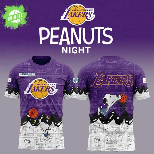 Los Angeles Lakers 75th Anniversary of Peanuts Limited Edition T-shirt