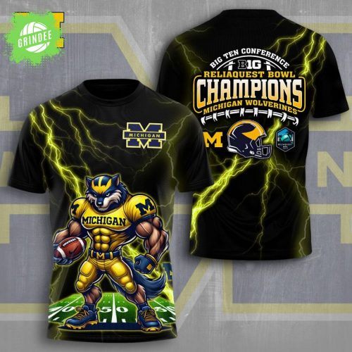 Michigan Wolverines Football 3D T-Shirt – College Football Apparel