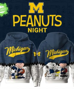 Michigan Wolverines x Peanuts Night Hoodie “Celebrating the 75th Anniversary of Peanuts” Limited Edition