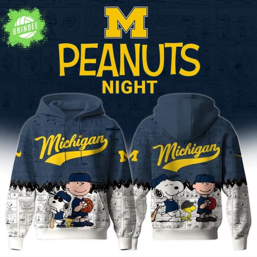 Michigan Wolverines x Peanuts Night Hoodie “Celebrating the 75th Anniversary of Peanuts” Limited Edition