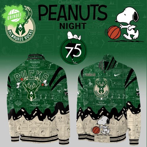 Milwaukee Bucks 75th Anniversary of Peanuts Limited Edition Bomber Jacket