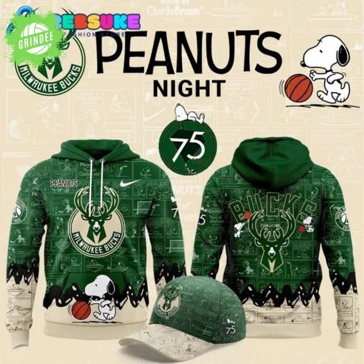 Milwaukee Bucks 75th Anniversary of Peanuts Limited Edition Hoodie