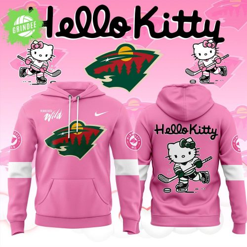 Minnesota Wild x Hello Kitty Night Pink Version Hoodie Limited Edition