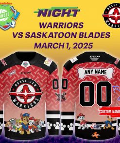 Moose Jaw Warriors x 2025 Nickelodeon Nights for Children’s Miracle Network Premium Limited Edition Personalized Jersey