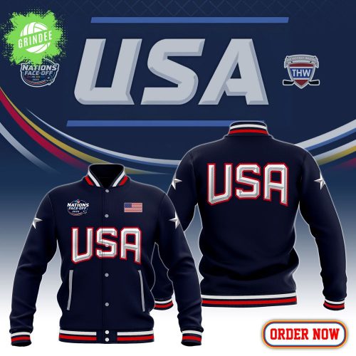 NHL 4 Nations Faceoff USA Baseball Jacket Limited Edition