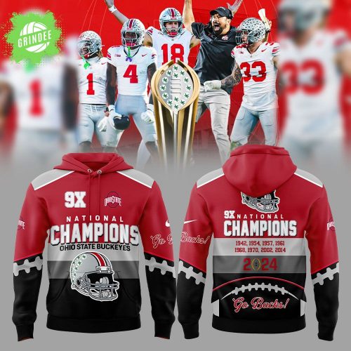 Ohio State Football 2024 College Football Playoff National Champions Red/Black Hoodie