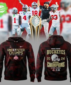 Ohio State Football 2024 College Football Playoff National Champions Smoke Red Hoodie