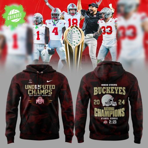 Ohio State Football 2024 College Football Playoff National Champions Smoke Red Hoodie