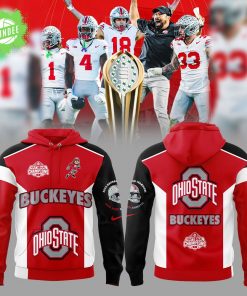 Ohio State Football 2024 College Football Playoff National Champions Smoke Red/Black Hoodie