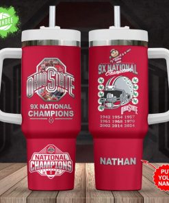 Personalized Ohio State Buckeyes 9x National Football 40oz Stanley Tumbler