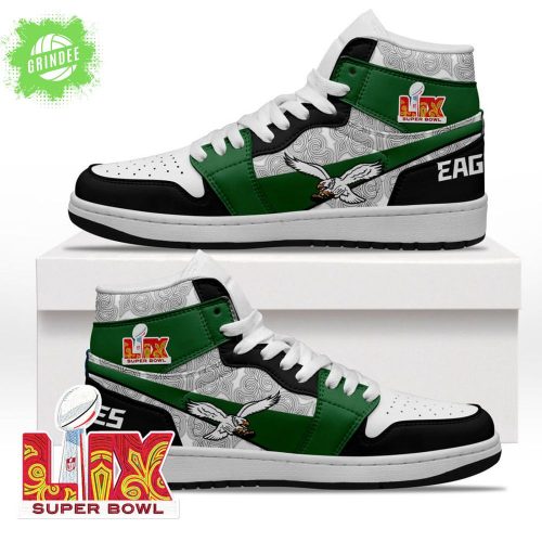 Philadelphia Eagles Super Bowl LIX Kelly Green AJ1 Sneakers Limited Edition