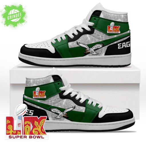 Philadelphia Eagles Super Bowl LIX Kelly Green AJ1 Sneakers Limited Edition