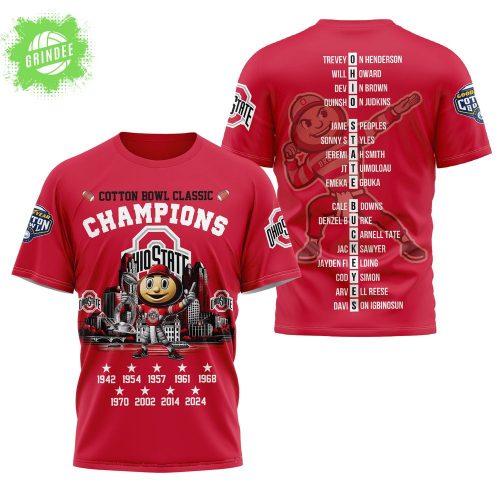 Premium Ohio State Cotton Bowl Classic 3D Champion Shirt