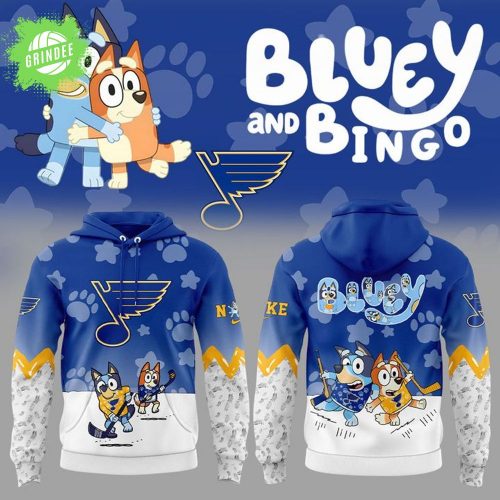 St. Louis Blues Bluey and Bingo Hoodie Limited Edition