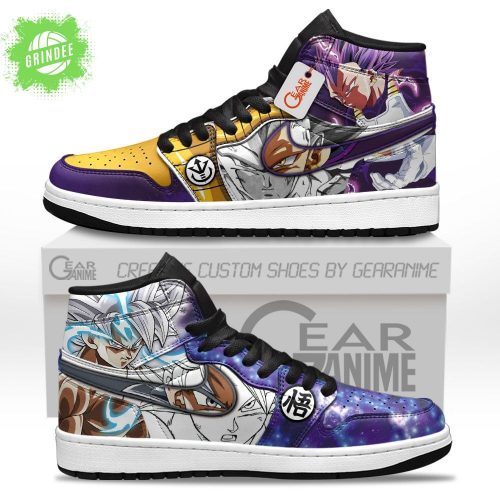 Vegeta Ultra Ego and Goku Ultra Instinct AJ1 Sneakers Custom Kicks Limited Edition