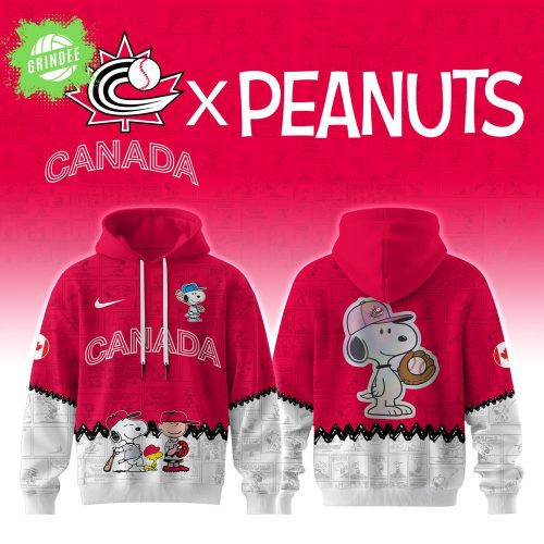 2025 Canada Baseball Team X Peanuts World Baseball Classic Nike Red Hoodie Special Edition