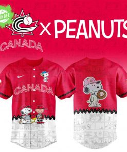 2025 Canada Baseball Team X Peanuts World Baseball Classic Nike Red Jersey Limited Edition