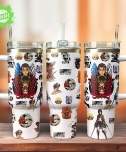 Attack On Titan Anime Custom Stanley Quencher 40oz Tumbler With Handle