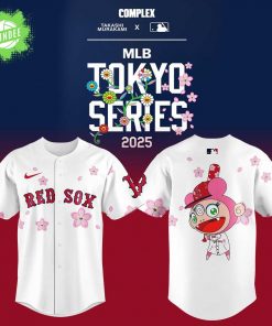Boston Red Sox x Takashi Murakami MLB World Tour Tokyo Series White Baseball Jersey 2025