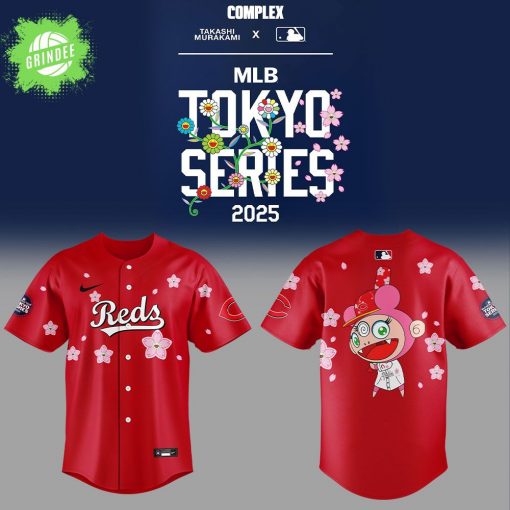 Cincinnati Reds x Takashi Murakami MLB World Tour Tokyo Series 2025 Red Baseball Jersey