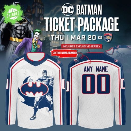 Columbus Blue Jackets x DC Comics Batman Hockey Jersey Mar 20 Limited