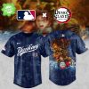 Demon Slayer X New York Yankees Comic Style Baseball Jersey 2025 | Black Edition