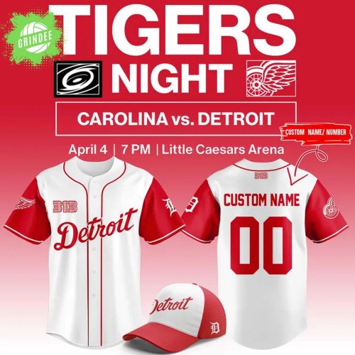 Detroit Red Wings Heritage Baseball Jersey – Tiger Night April 4 Special Edition