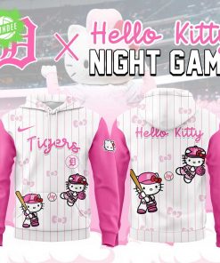 Detroit Tigers x Hello Kitty Night Game Pink Logo Hoodie