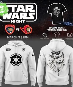 Florida Panthers NHL Star Wars Night White Hoodie – 2025 Limited Edition