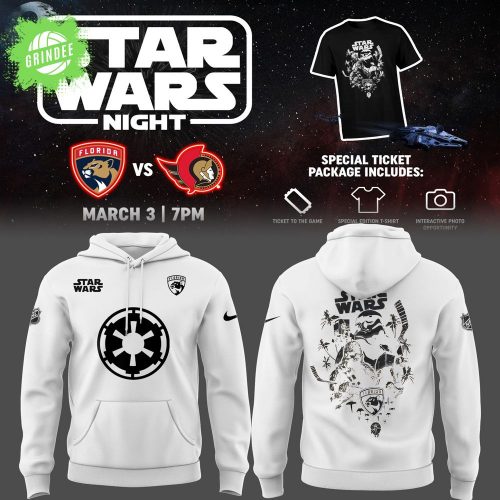 Florida Panthers NHL Star Wars Night White Hoodie – 2025 Limited Edition