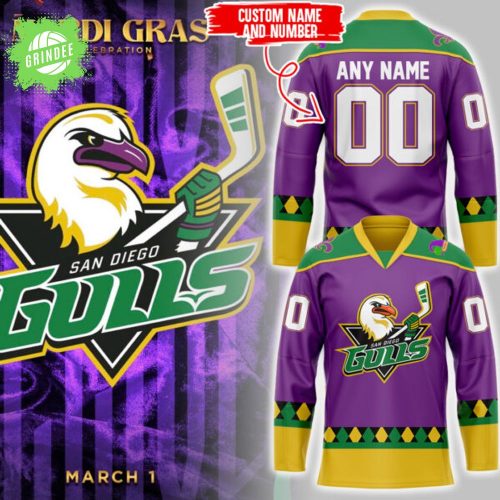 Gulls Mardi Gras Jersey Custom Name 24-25 Edition