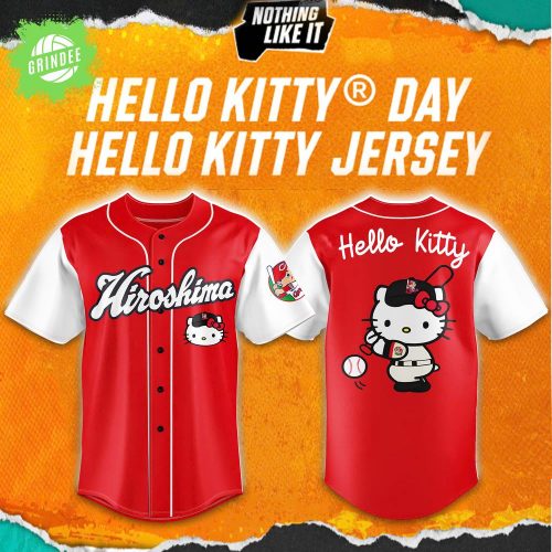 Hiroshima Carp x Hello Kitty Day-Night Red Baseball Jersey 2025