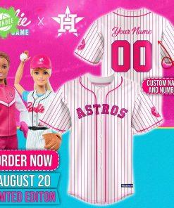 Houston Astros Official x Barbie Pink Baseball Jersey Custom Name Limited Edition 2025