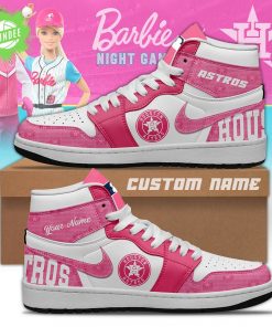 Houston Astros Team Official Pink Barbie Air Jordan 1 Custom Shoes 2025