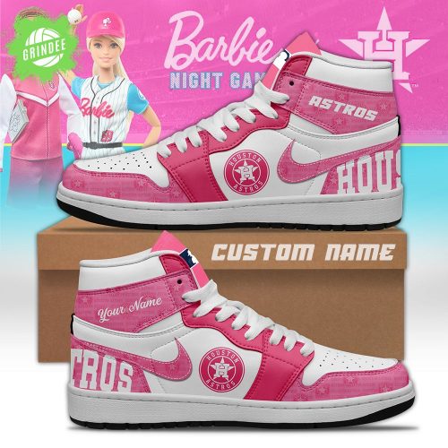 Houston Astros Team Official Pink Barbie Air Jordan 1 Custom Shoes 2025