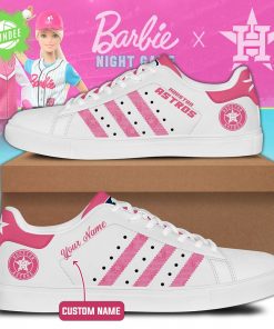 Houston Astros Team Official Pink Barbie Night Game Stan Smith Shoes Custom Name 2025