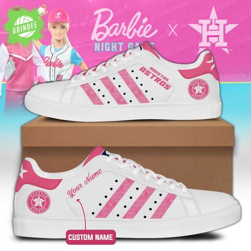 Houston Astros Team Official Pink Barbie Night Game Stan Smith Shoes Custom Name 2025