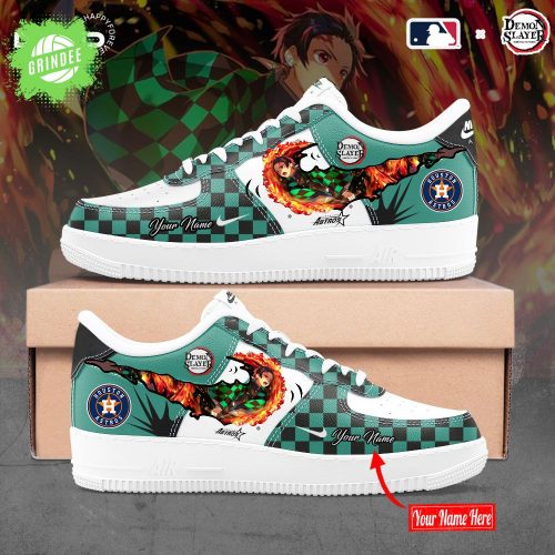 Houston Astros X Demon Slayer Air Force Sneakers Custom Name Edition