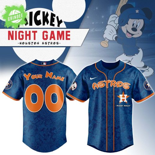 Houston Astros x Mickey Night Game Baseball Jersey Custom Name