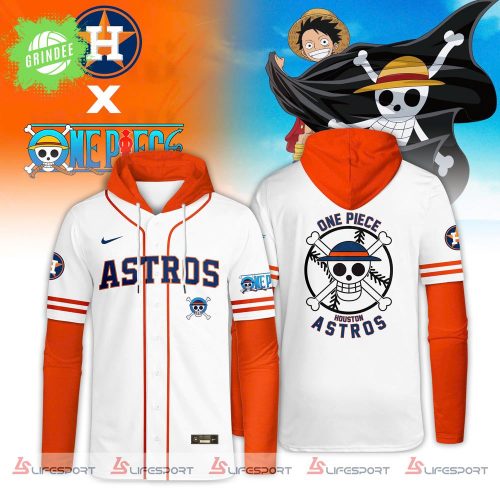 Houston Astros x One Piece Luffy Baseball Hooded Jersey Limited Edition 2025