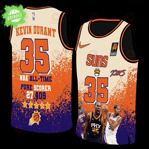 Kevin Durant NBA All-Time Pure Scorer Phoenix Suns 3D Basketball Jersey