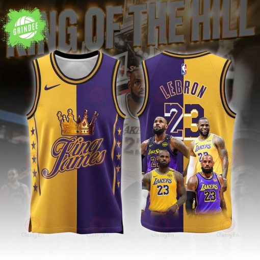 King James #23 Lakers King Of The Hill Basketball 3D Jersey Special Edition