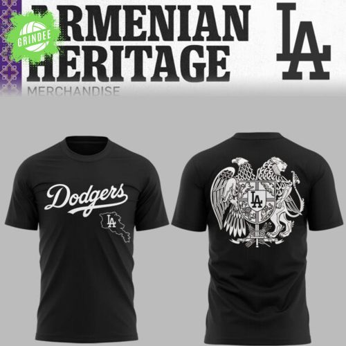 LA Dodgers x Armenian Heritage Black T-Shirt 2025 Limited Edition