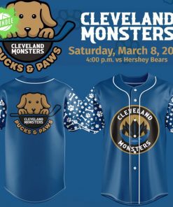 Limited Edition Pucks & Paws clevaland monsters Baseball Jersey 2025