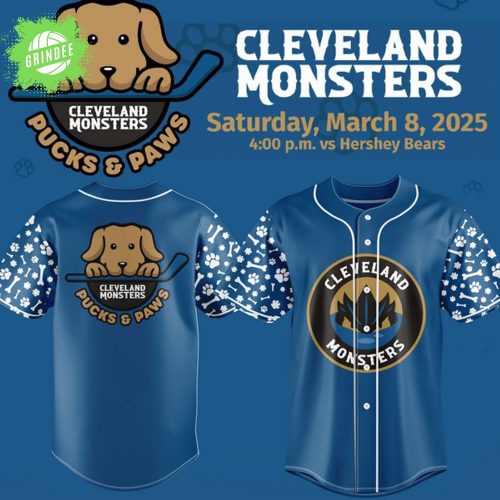 Limited Edition Pucks & Paws clevaland monsters Baseball Jersey 2025