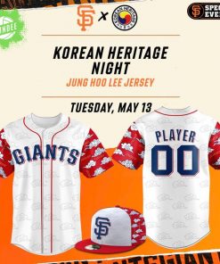 Limited Edition San Francisco Giants x Jung Hoo Lee Korean Heritage Night Baseball Jersey (May 13, 2025)